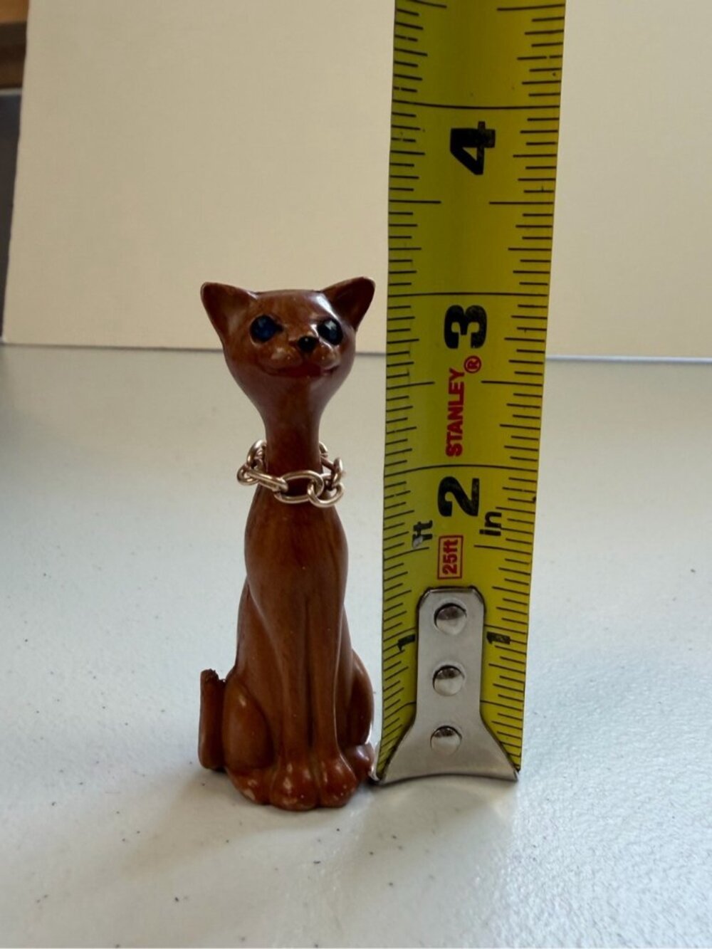 Vintage Mid Century Modern MCM Brown Jewel Eyes Atomic Cat Figurine Statue 1960s - Picture 6 of 6